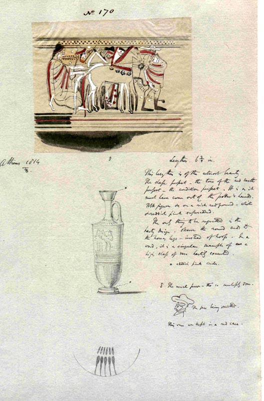 (170) Lekythos sketch and chariot scene, Athens 1814